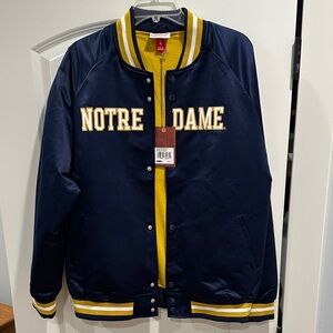 Mitchell & Ness Navy and Yellow Notre Dame Varsity Jacket